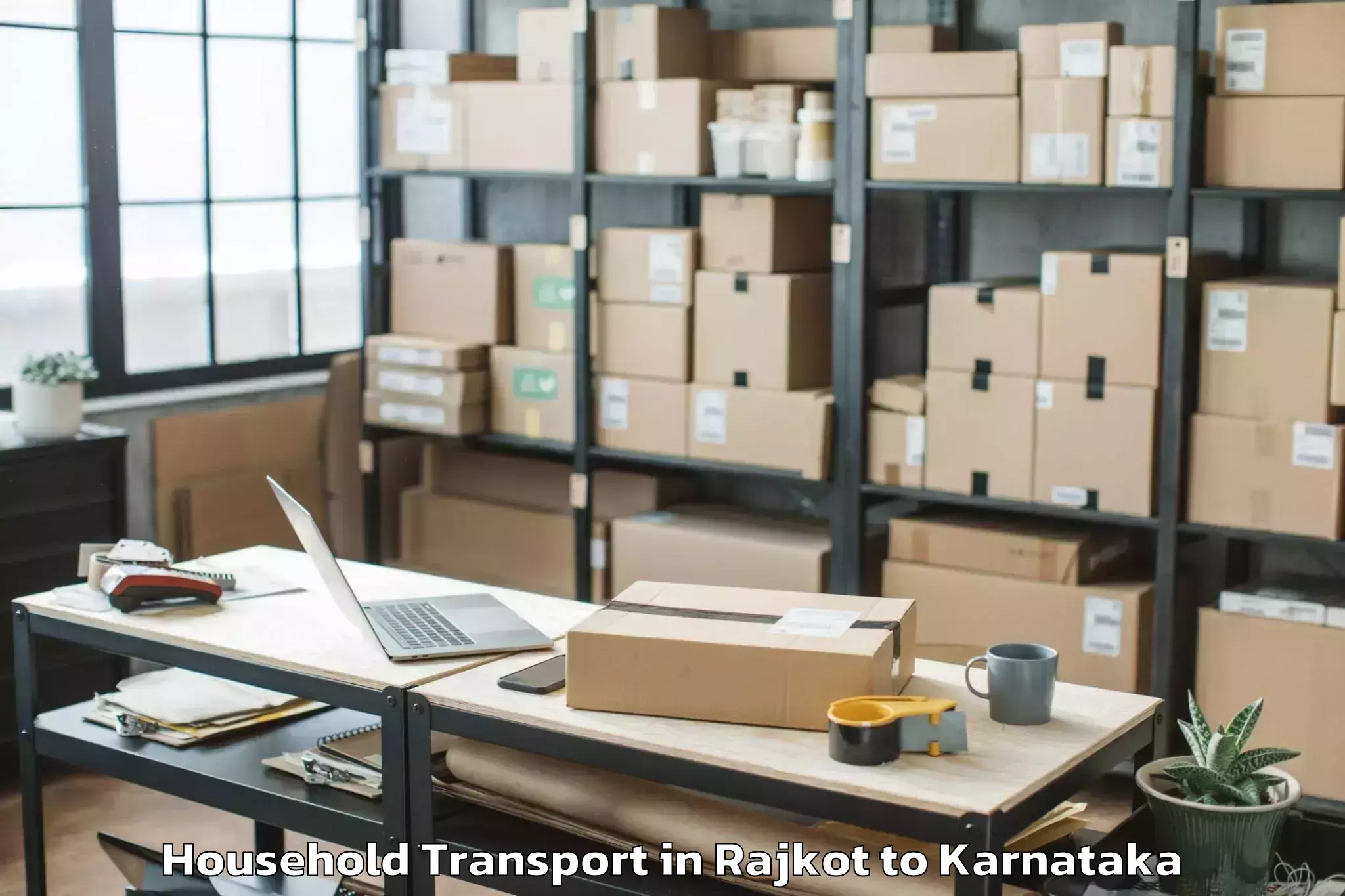 Hassle-Free Rajkot to Krishnarajpete Household Transport